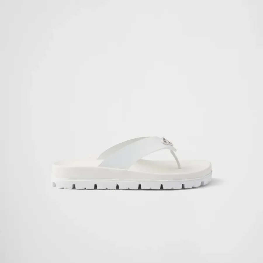 PRADA white rubber clip-toe sandals Slippers