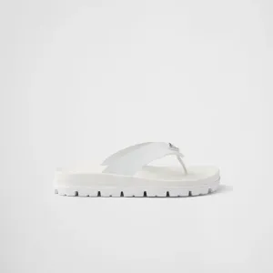 PRADA white rubber clip-toe sandals Slippers