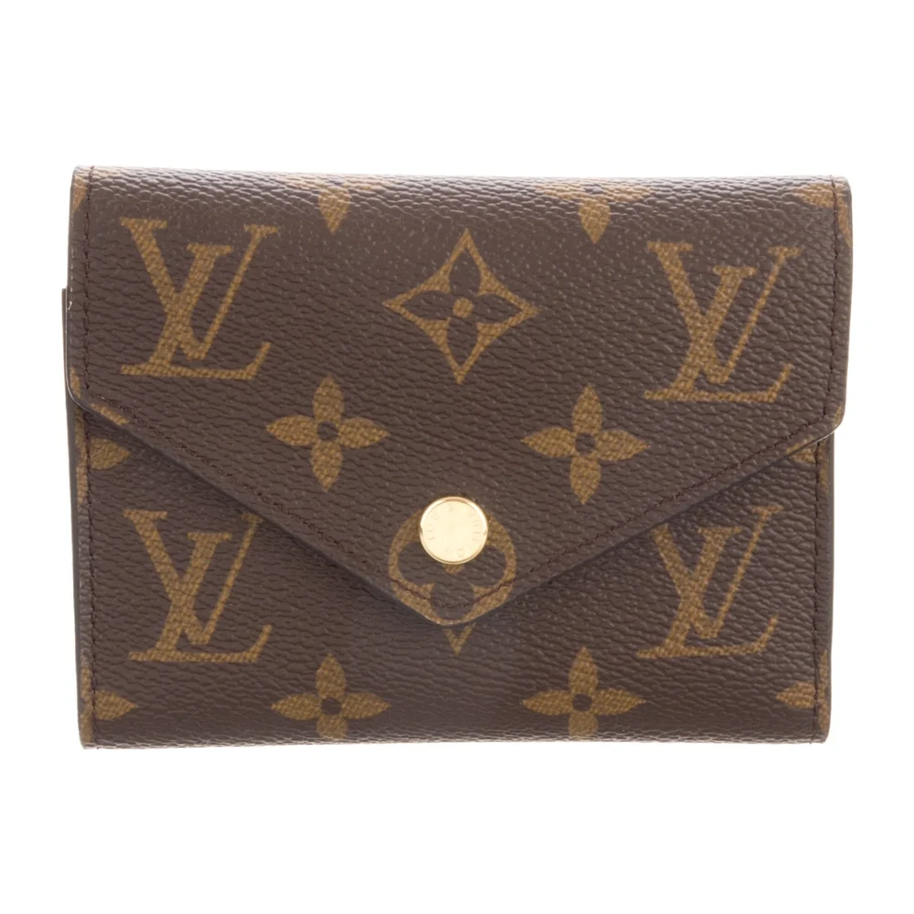 Louis Vuitton Bolsa Victorine Pequena Marrom LV Monogram Tela Revestida Ferragens de Latão