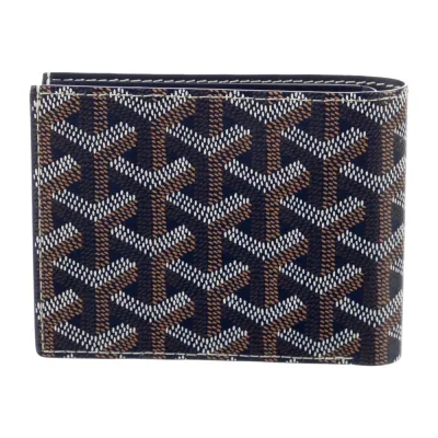 Goyard Medium Bifold Wallet Blue Goyardine Printed Canvas