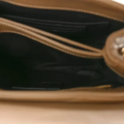 Saint Laurent Mini Loulou Crossbody Bag Dark Latte Y-Quilted Monogram Calfskin Leather Aged Gold Hardware