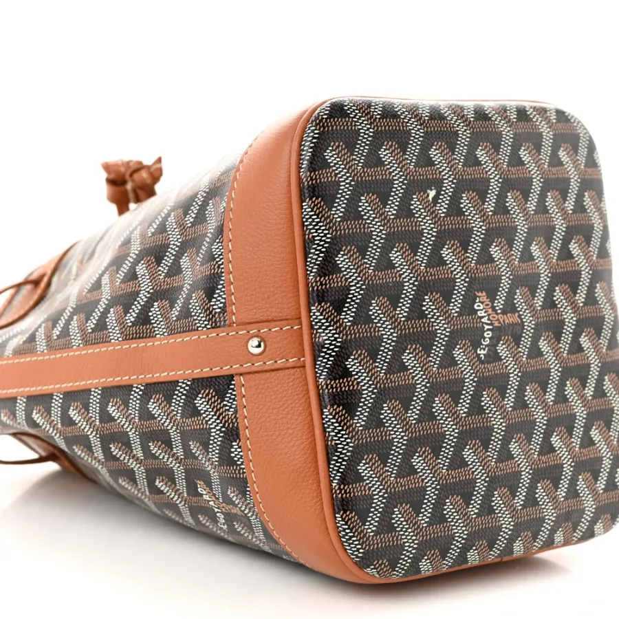 Goyard Petit Flot Bucket Bag PM Black/Gold Goyardine Canvas