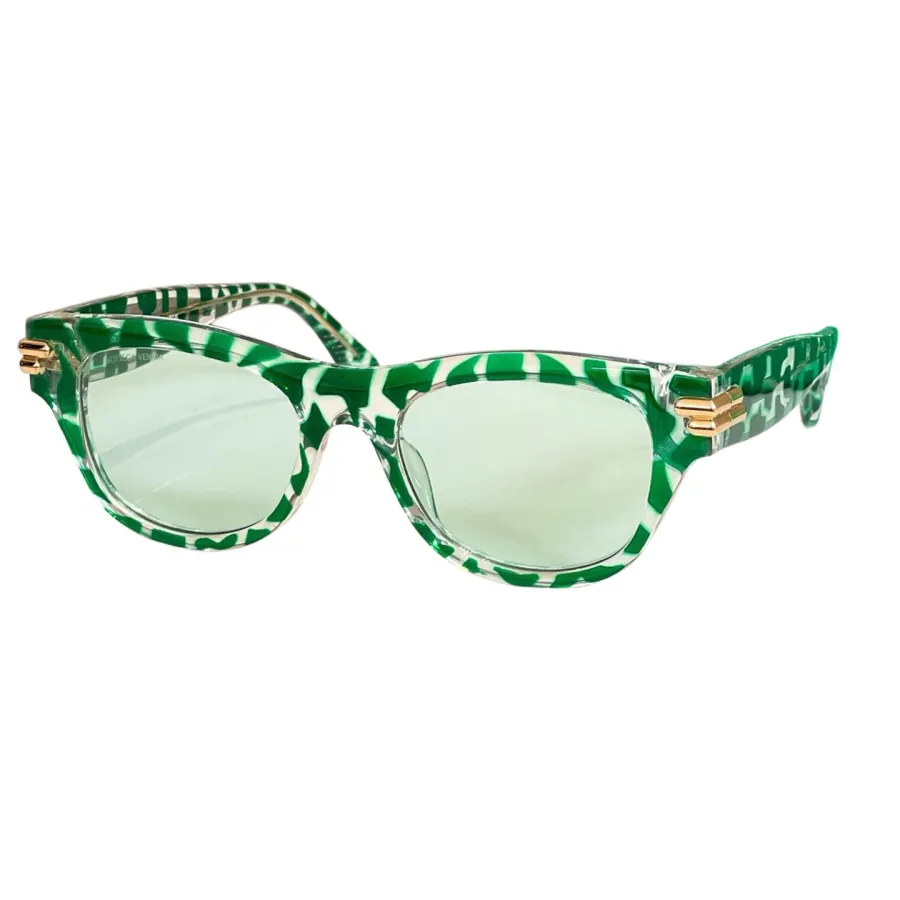 Bottega Veneta Wayfarer glasses green white/white/leopard/black grey/black/black brown color Size 132口1-120