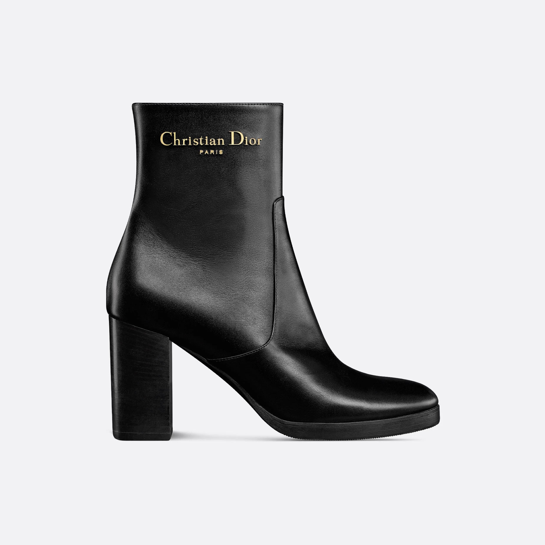 Botas de tornozelo pretas Dior com salto alto