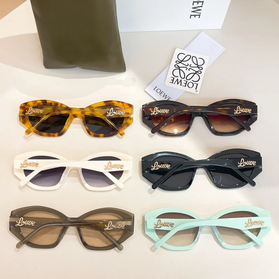 Loewe Oval glasses yellow leopard/leopard brown/black/ivory/tawny/mint color Size 55口19-145