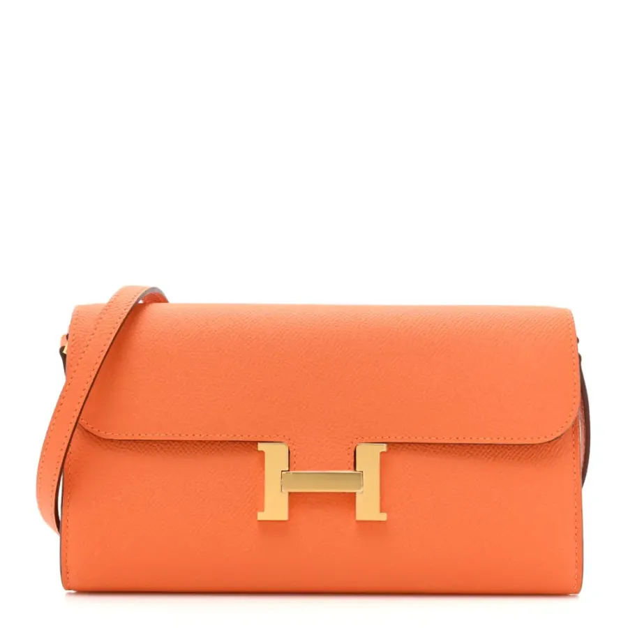 Hermès Constance Long Wallet To Go Orange Epsom Leather Gold Hardware