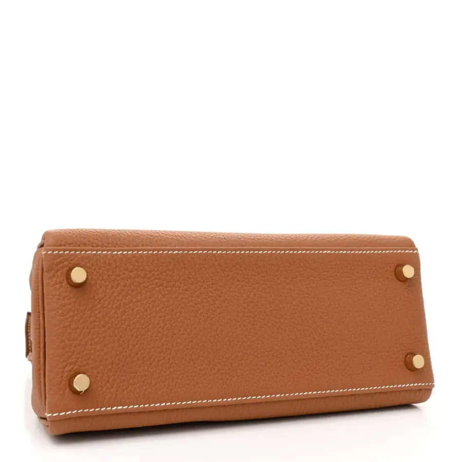 Hermès Kelly Retourne 25 Brown Togo Leather Gold Hardware