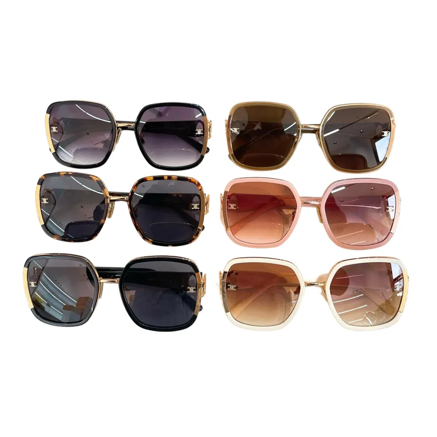 Celine square frame glasses eggplant/leopard/tawny/pink/black gold/ivory color Size 57口17-142
