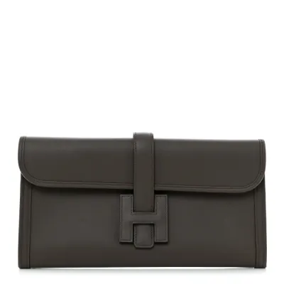 Hermès Jige Elan 29 Clutch Étain Swift Leather