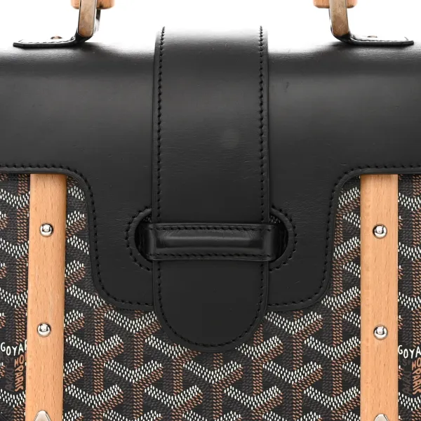 Goyard Saigon PM Black Goyardine Canvas Silver Hardware - Image 8