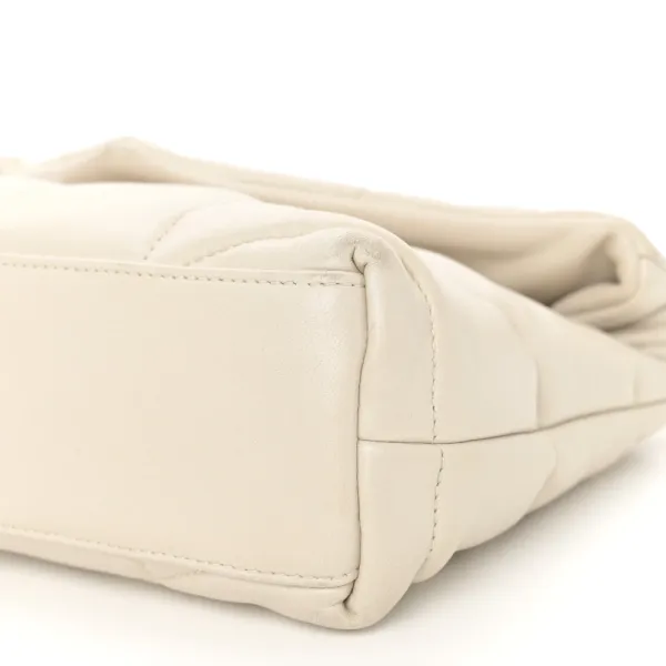 Saint Laurent Mini Loulou Chain Satchel Crema Soft Quilted Puffer Monogram Lambskin Leather Silver Hardware - Image 5