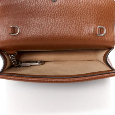 Gucci Mini Super Dionysus Shoulder Bag Blue Tea / Cuir / Epilog Electric Blue New Denim GG Monogram Coated Canvas & Dollar Calfskin Leather Aged Silver Hardware