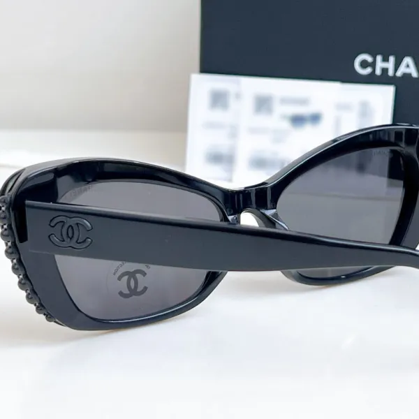 CHANEL glasses all black color size 56口16-140 - Image 5