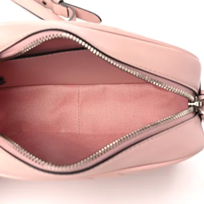 Gucci Monochrome Mini GG Marmont Chain Shoulder Bag Perfect Pink Calfskin Matelassé Leather Incognito Hardware