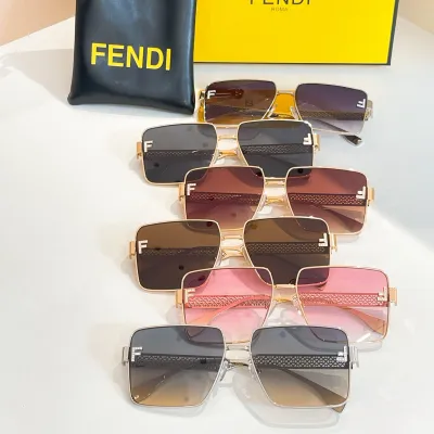 Fendi square frame glasses black gold/purple silver/rust/brown/pink/blue silver color Size 59口15-143