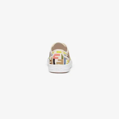 FENDI Collage embroidered canvas low-top shoes