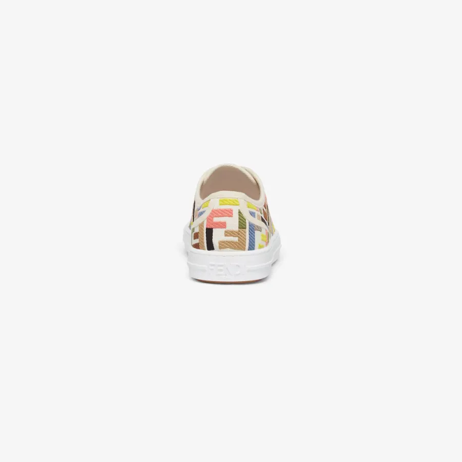 FENDI Collage embroidered canvas low-top shoes