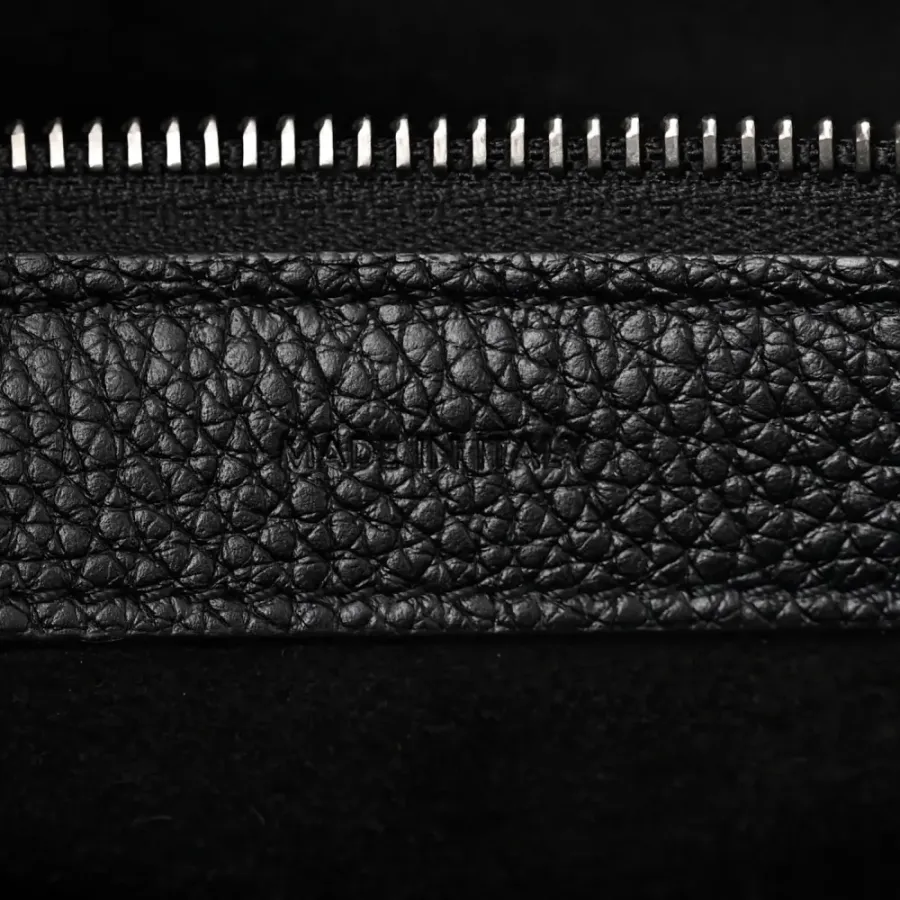 Celine Mini Luggage Bag Black Drummed Calfskin Leather Gold Hardware