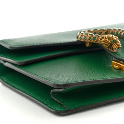 Gucci Mini Dionysus Shoulder Bag Emerald Calfskin Leather Aged Silver Hardware