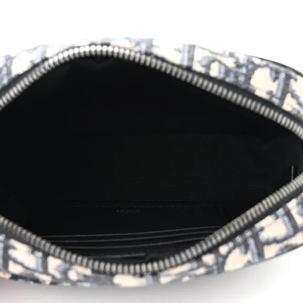 Dior Mini Safari Messenger Navy Blue Oblique Canvas Silver Hardware - Image 7