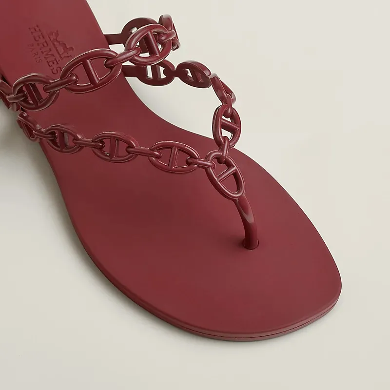 HERMES Island Red Slippers