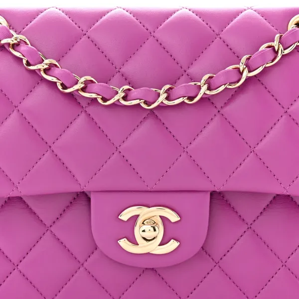 Chanel Double Flap Bag | Luxury Purple Handbag - Image 7
