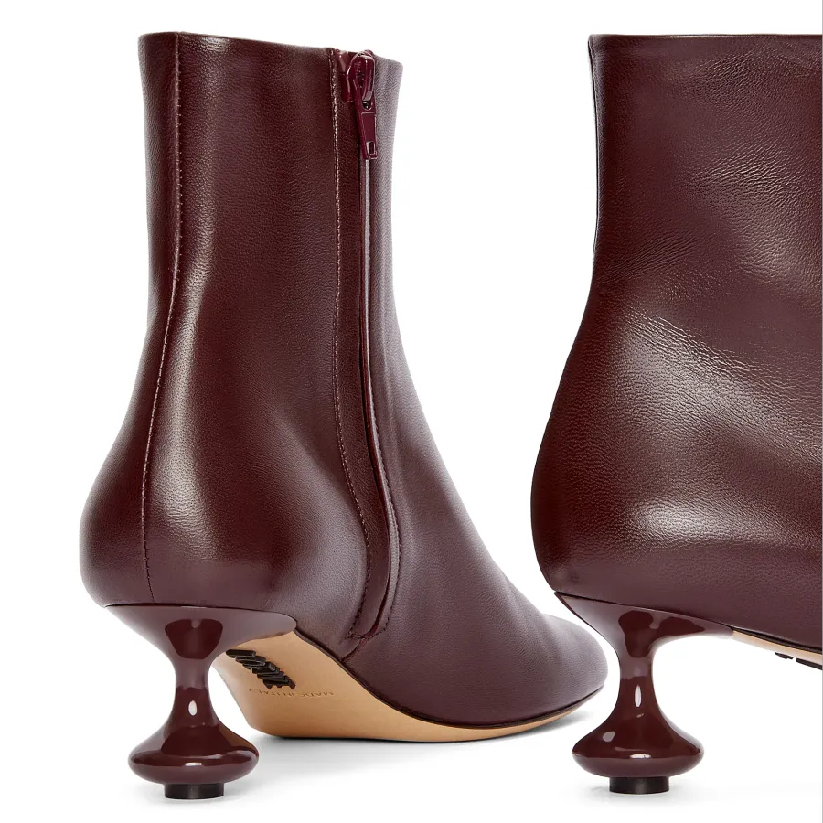 LOEWE Burgundy Leather Toy ankle boots