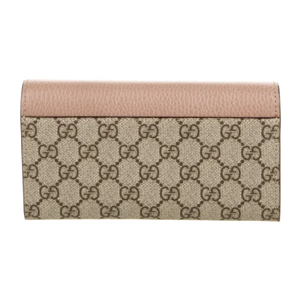 Gucci Medium Printed Continental Wallet Brown/Pink Matelassé Chevron Leather Gold Hardware - Image 2