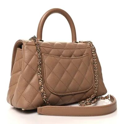 Grade Chanel Mini Coco Handle Bag – Brown Caviar