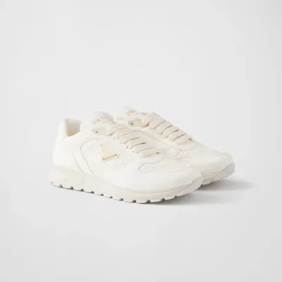 PRADA white lIvory color leather sneakers