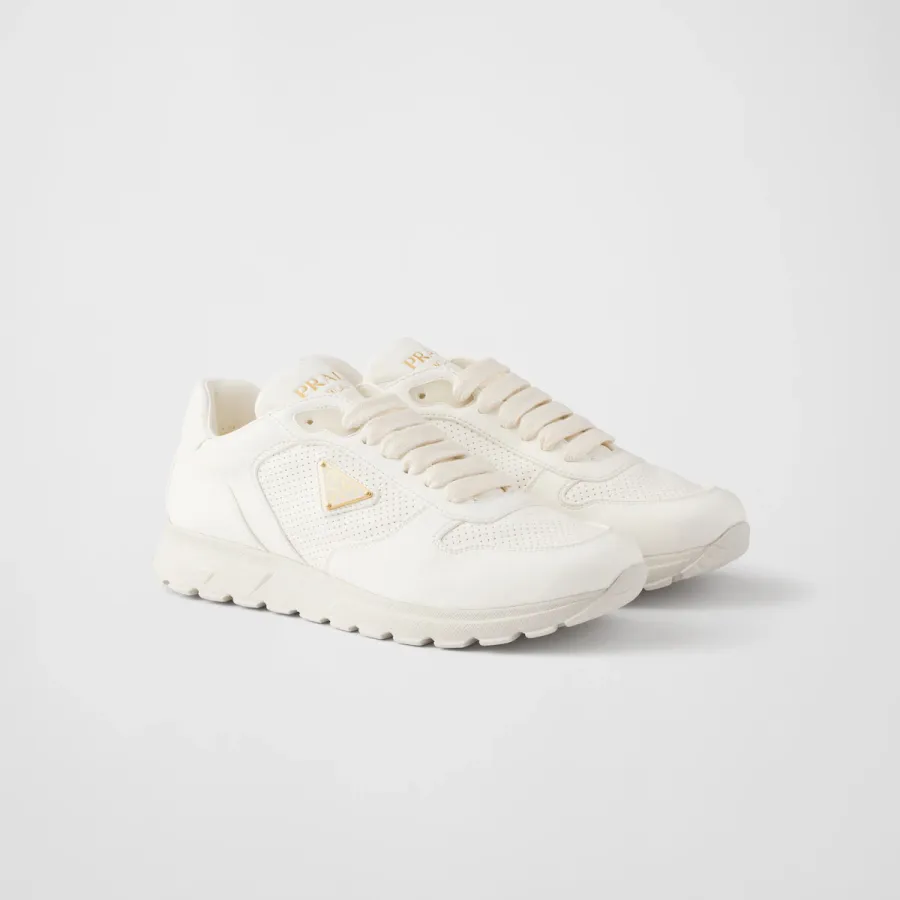 PRADA white lIvory color leather sneakers