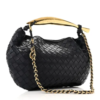 Bottega Veneta Medium Intrecciato Sardine With Chain Bag Space Nappa Leather Gold Hardware