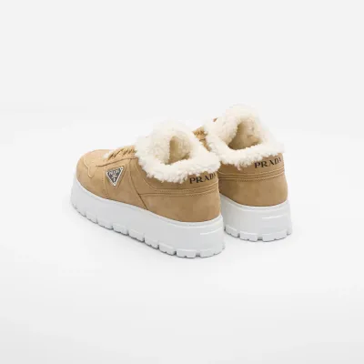 PRADA brown Suede running sneakers