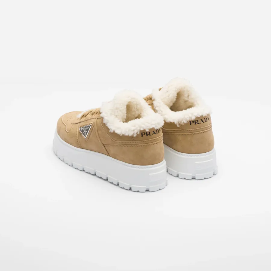 PRADA brown Suede running sneakers