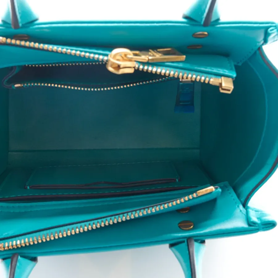 Valentino Garavani Small One Stud Handbag Marine Green Nappa Leather Gold Hardware