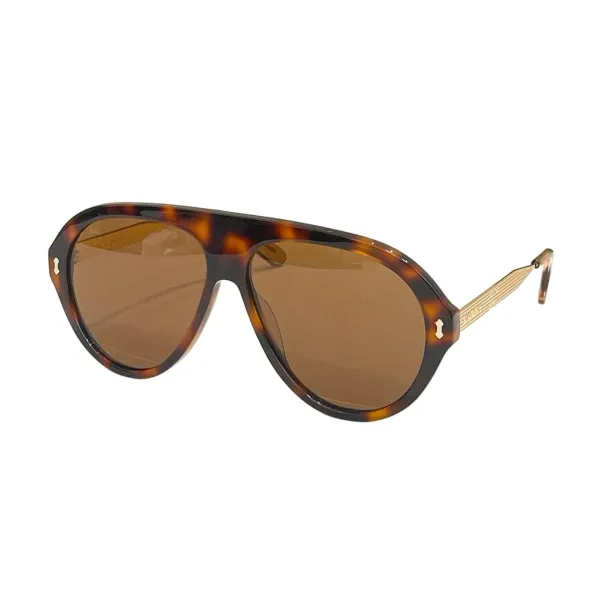 Gucci Pilot shape glasses black orange/black/black gold/leopard/leopard brown/tawny green color Size 61口13-145 - Image 5