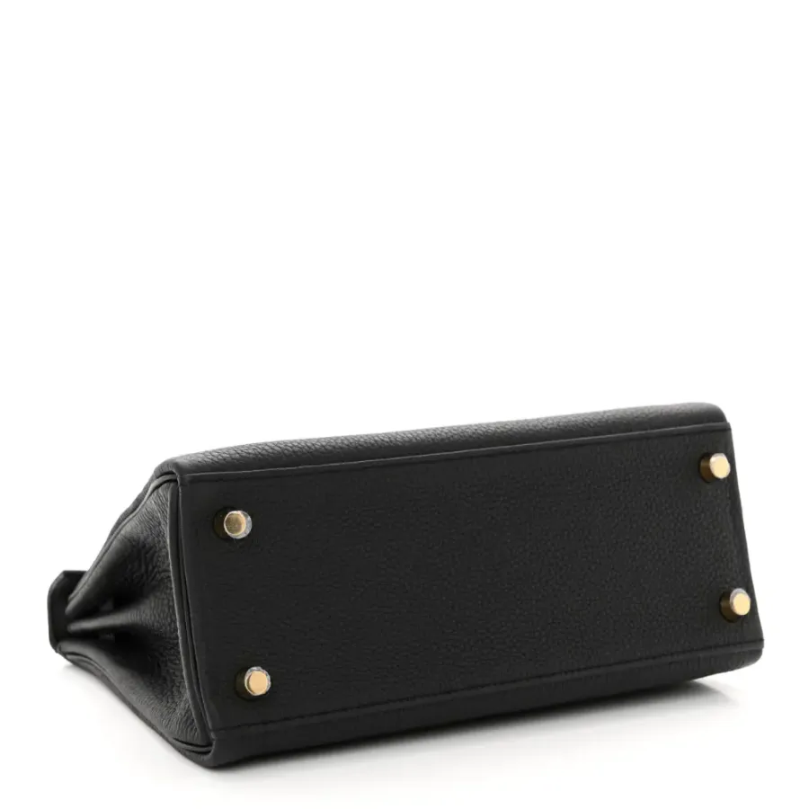 Hermès Kelly Retourne 25 Black Togo Leather Gold Hardware
