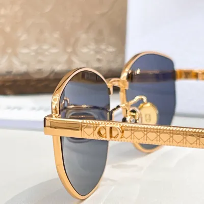 DIOR oval frame glasses gold blue/gold purple/rose gold red/silver tawny color Size 57口14-140