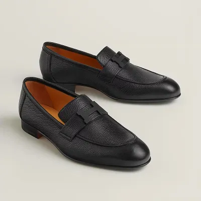 HERMES Paris Black Loafers