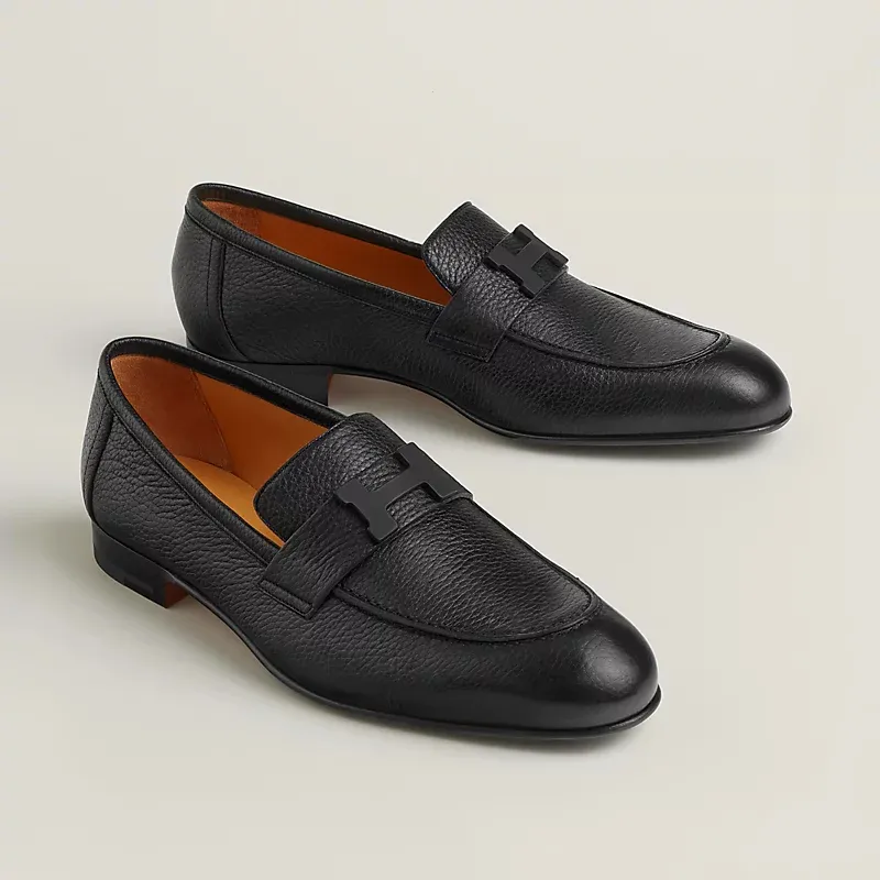 HERMES Paris Black Loafers