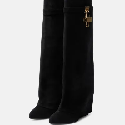 GIVENCHY Black suede knee-high boots
