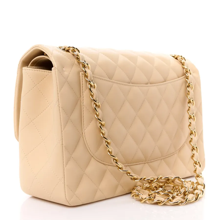 Grade Chanel Double Flap Jumbo Beige Bag