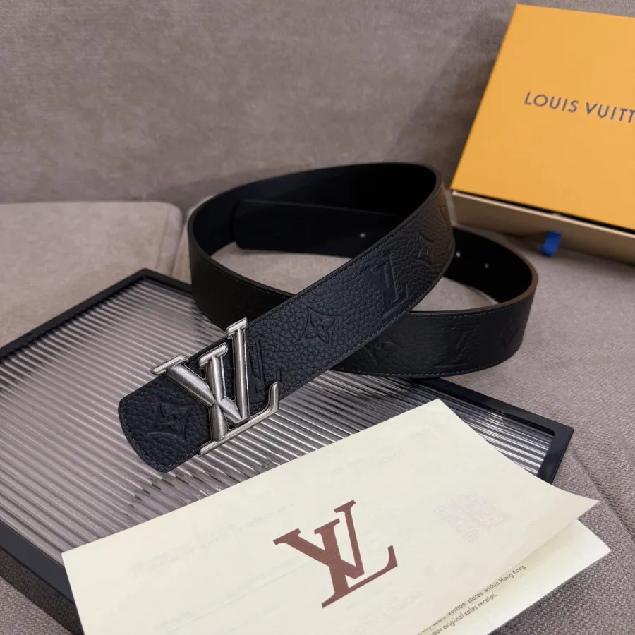 Louis Vuitton Men's Dimension Reversible Belt In Black Calfskin With Gold/Silver/Black Hardware 40mm