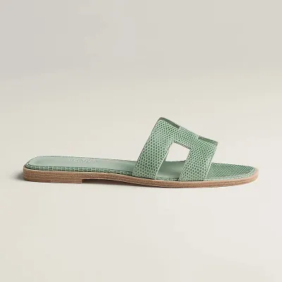 HERMES Oran Green Slippers