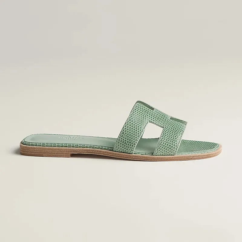 HERMES Oran Green Slippers