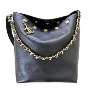 Chanel Black willow bucket Tote Bags Quilted Lambskin Leather  shoulder bag