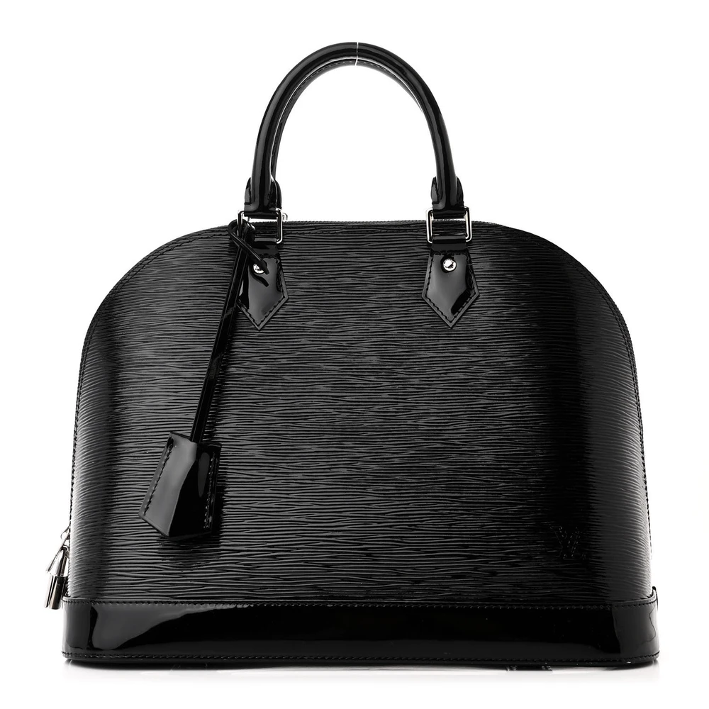 Louis Vuitton Alma GM em Couro Epi Preto com Ferragens Prata Elétrico