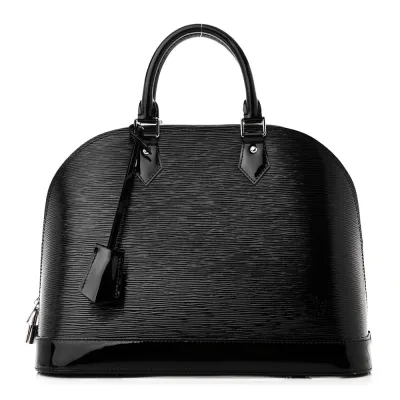 Louis Vuitton Alma GM Black Epi Leather Electric Silver Hardware