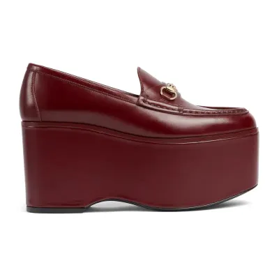 Gucci red thick bottom loafers