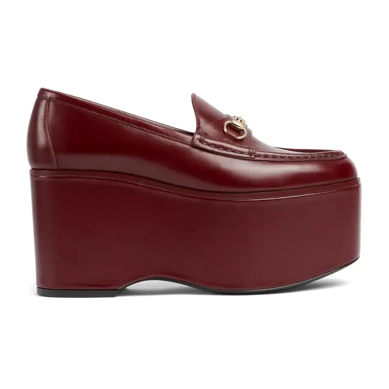 Gucci red thick bottom loafers